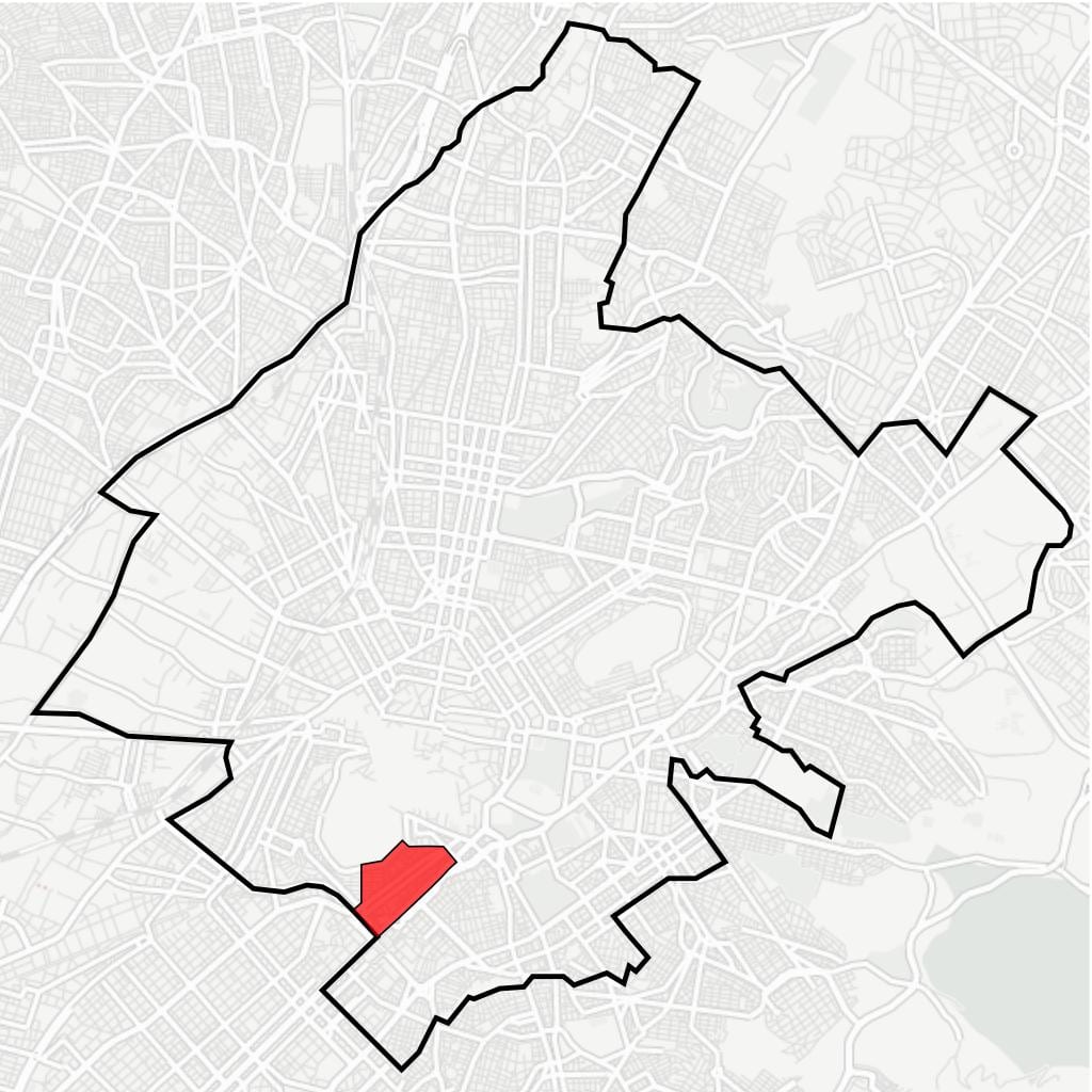 خريطة المركز التاريخي لـ مدينة أثينا