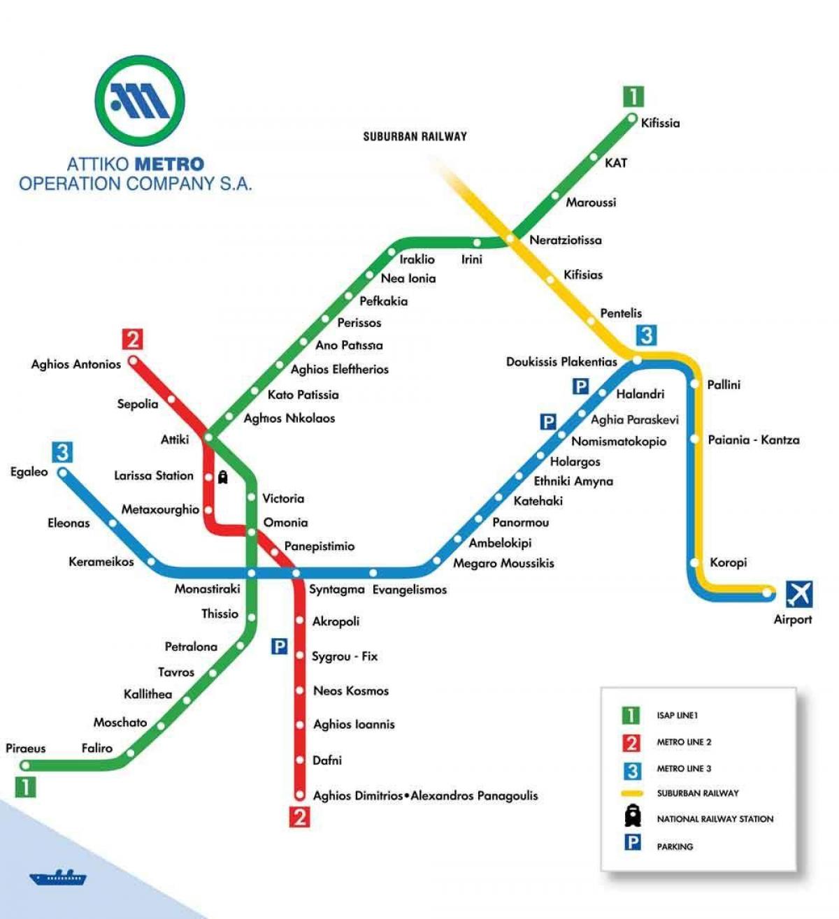 مترو Athinas خريطة