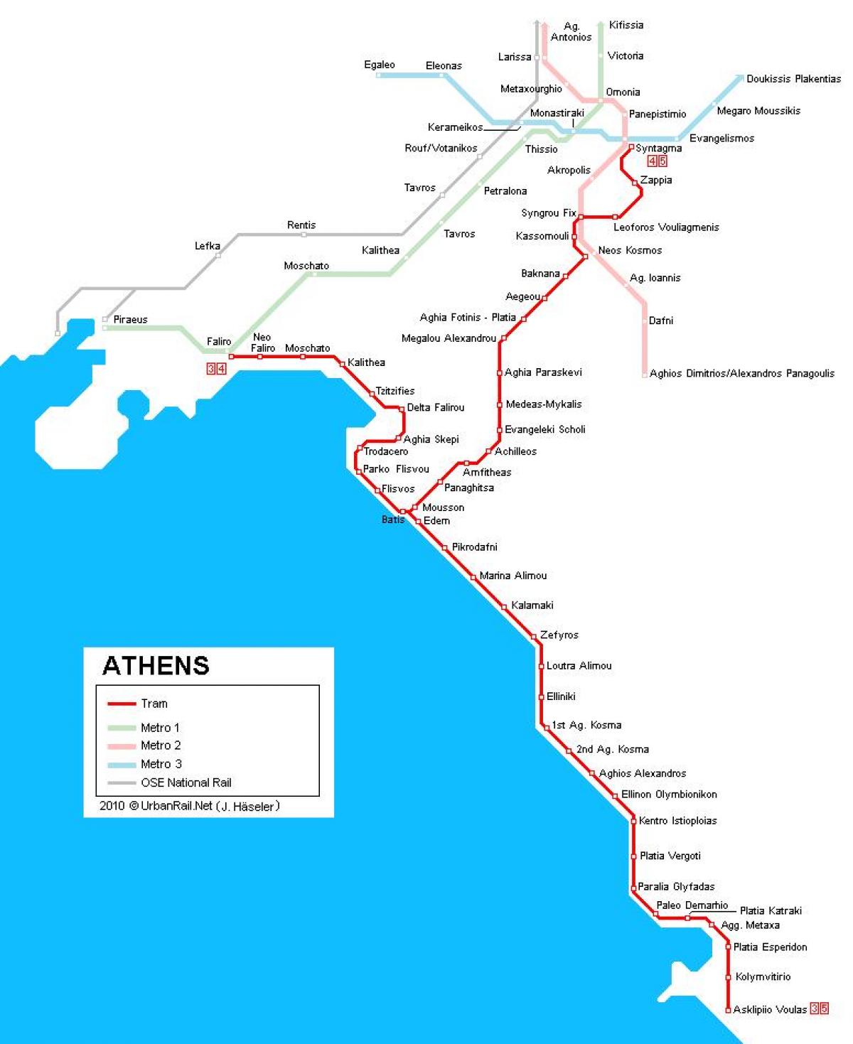 الترام خريطة اليونان أثينا