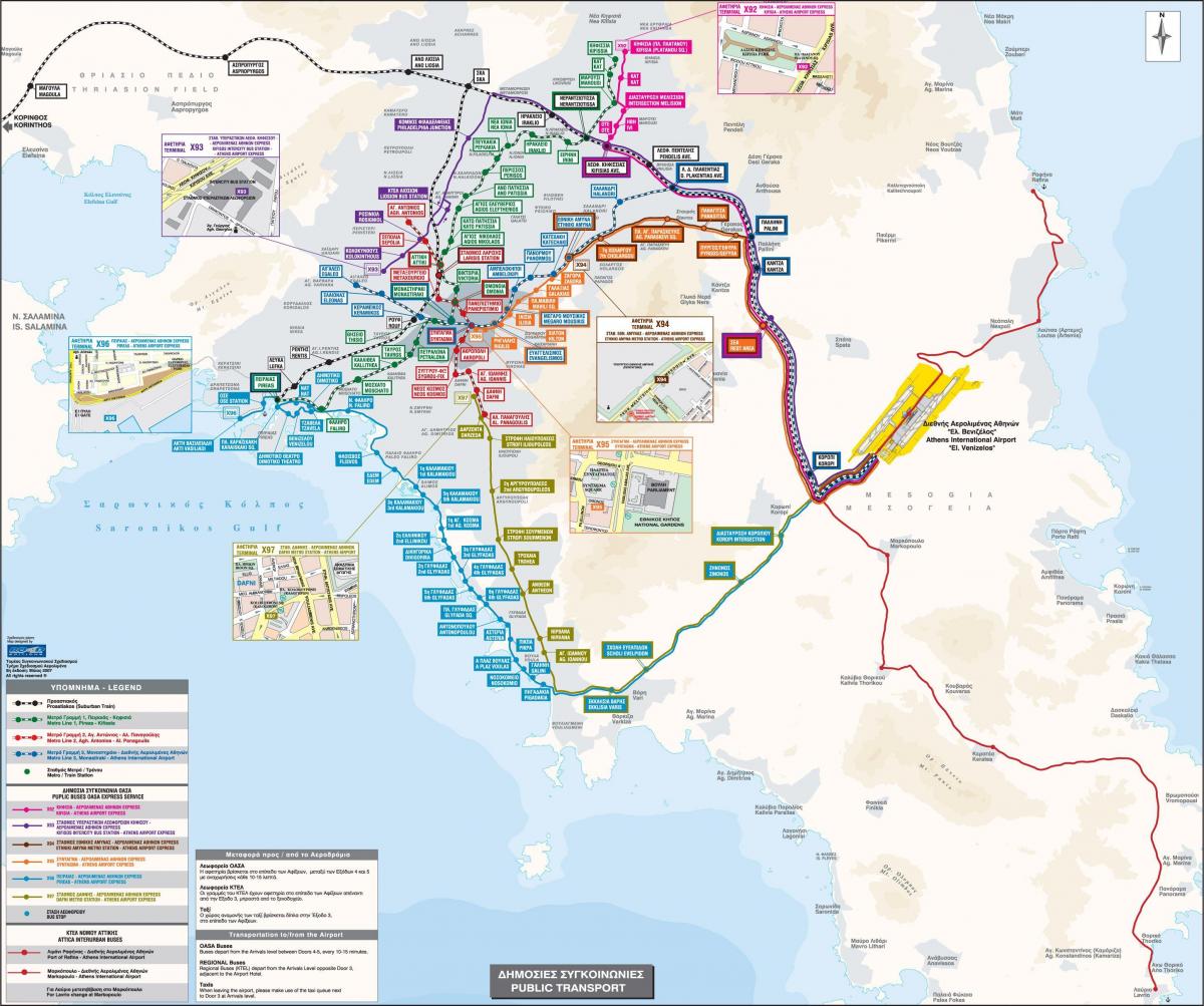 اليونان أثينا الحافلات خريطة