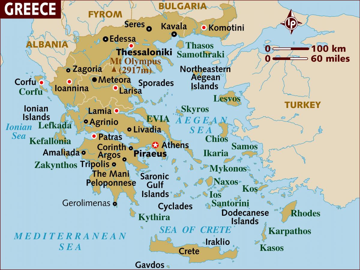 عاصمة اليونان خريطة