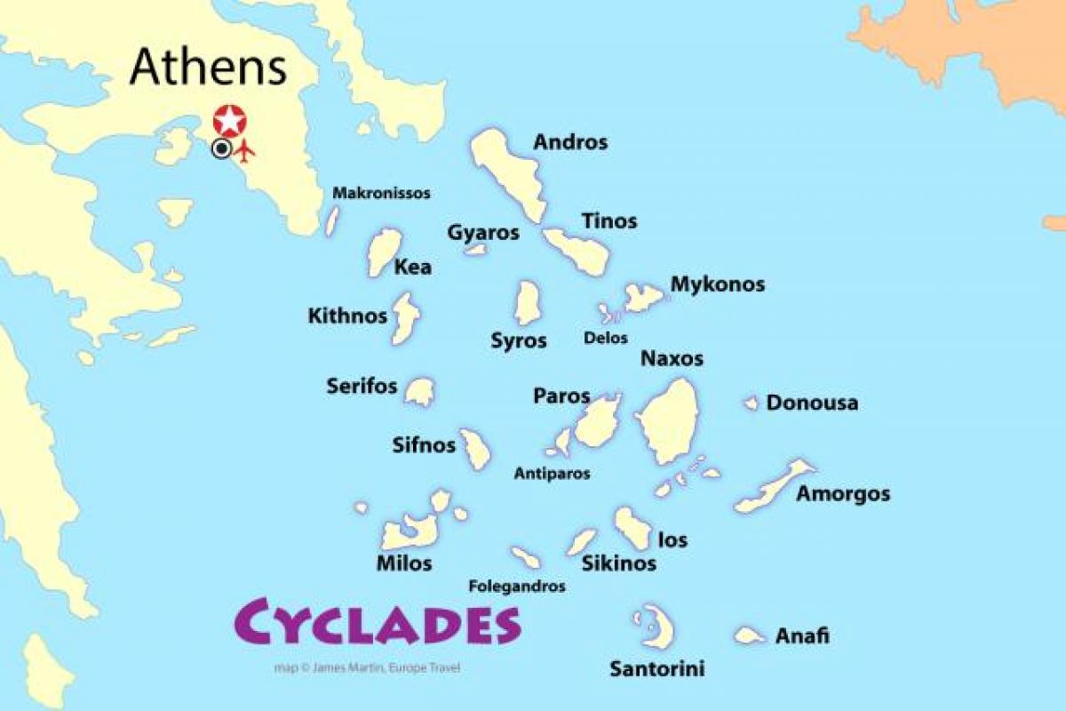 الجزر اليونانية القريبة من أثينا خريطة
