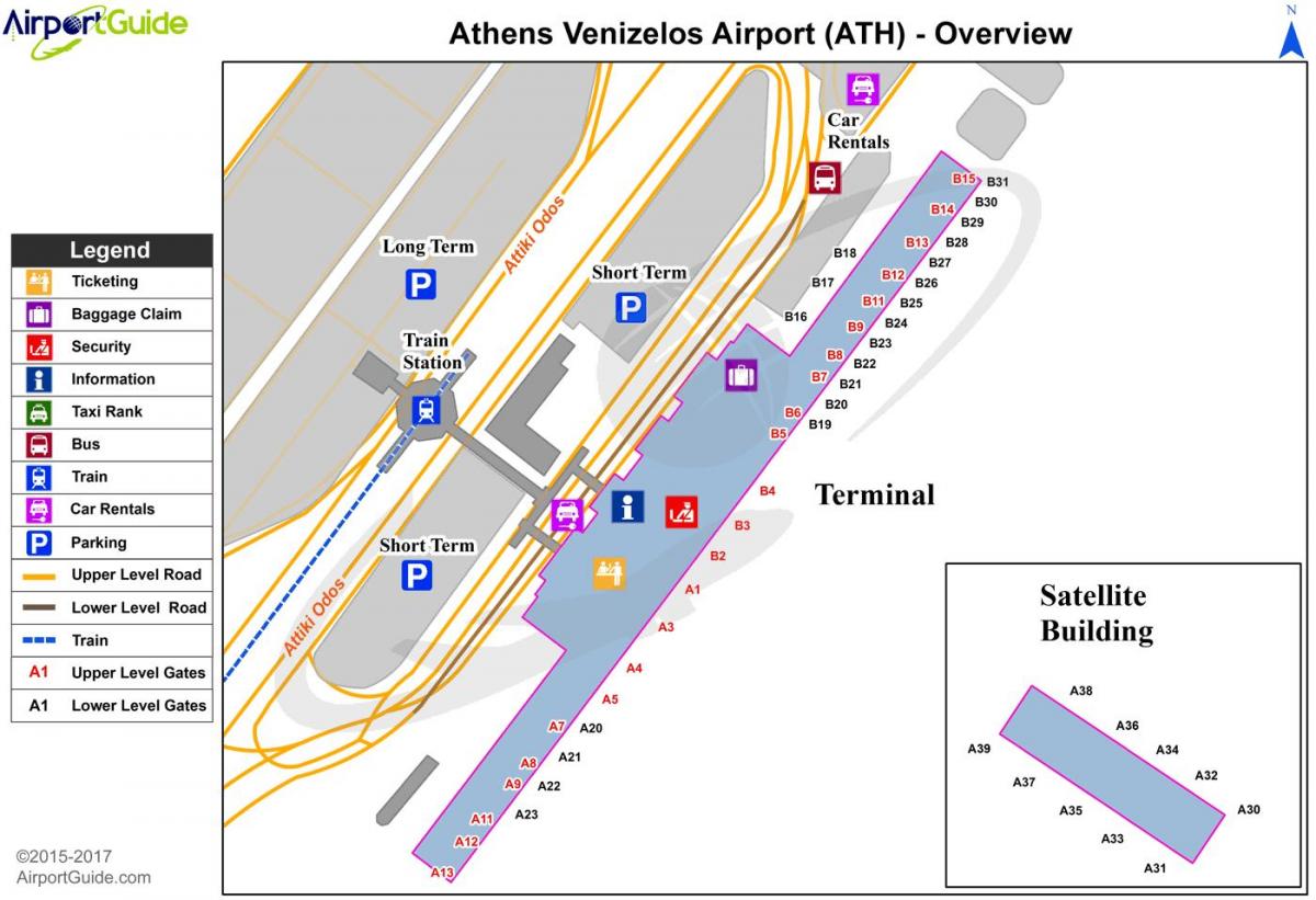 مطار أثينا بوابة خريطة