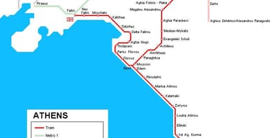 الترام خريطة اليونان أثينا