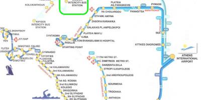 خريطة liosion محطة الحافلات أثينا 
