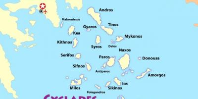 الجزر اليونانية القريبة من أثينا خريطة